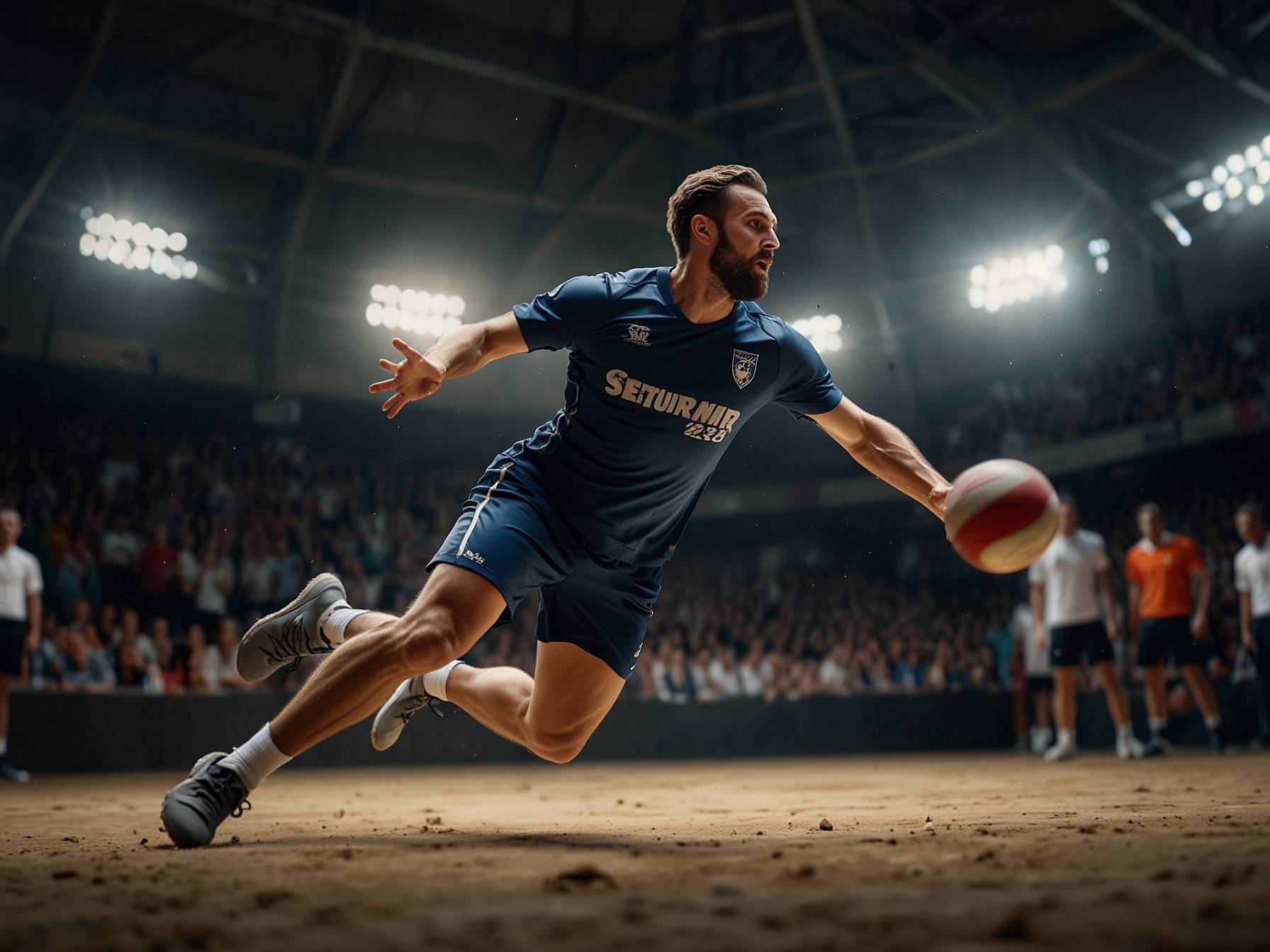 Dynamischer Handball-Spieler in Aktion